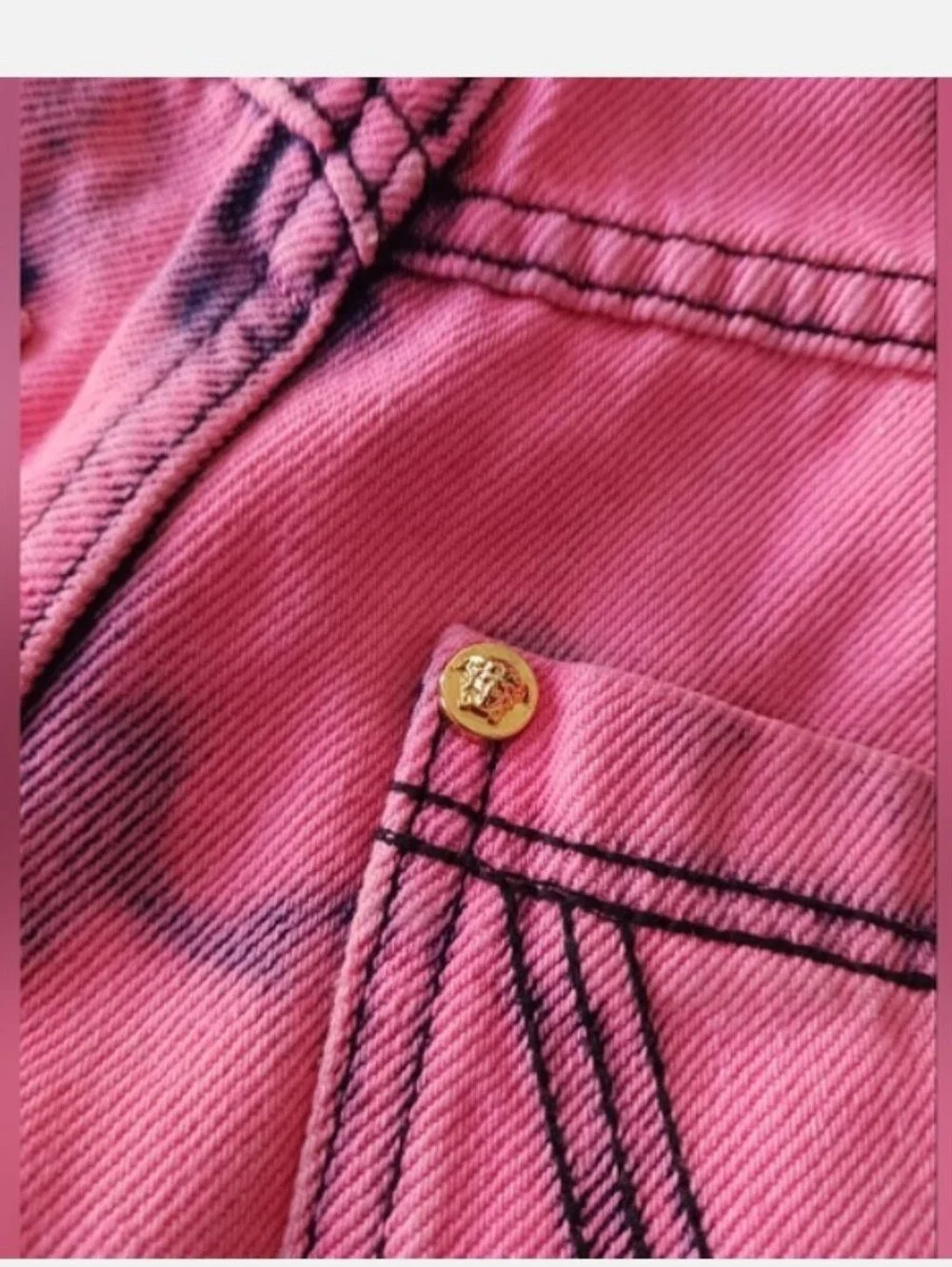 Versace Pink Denim Shorts Size 27
